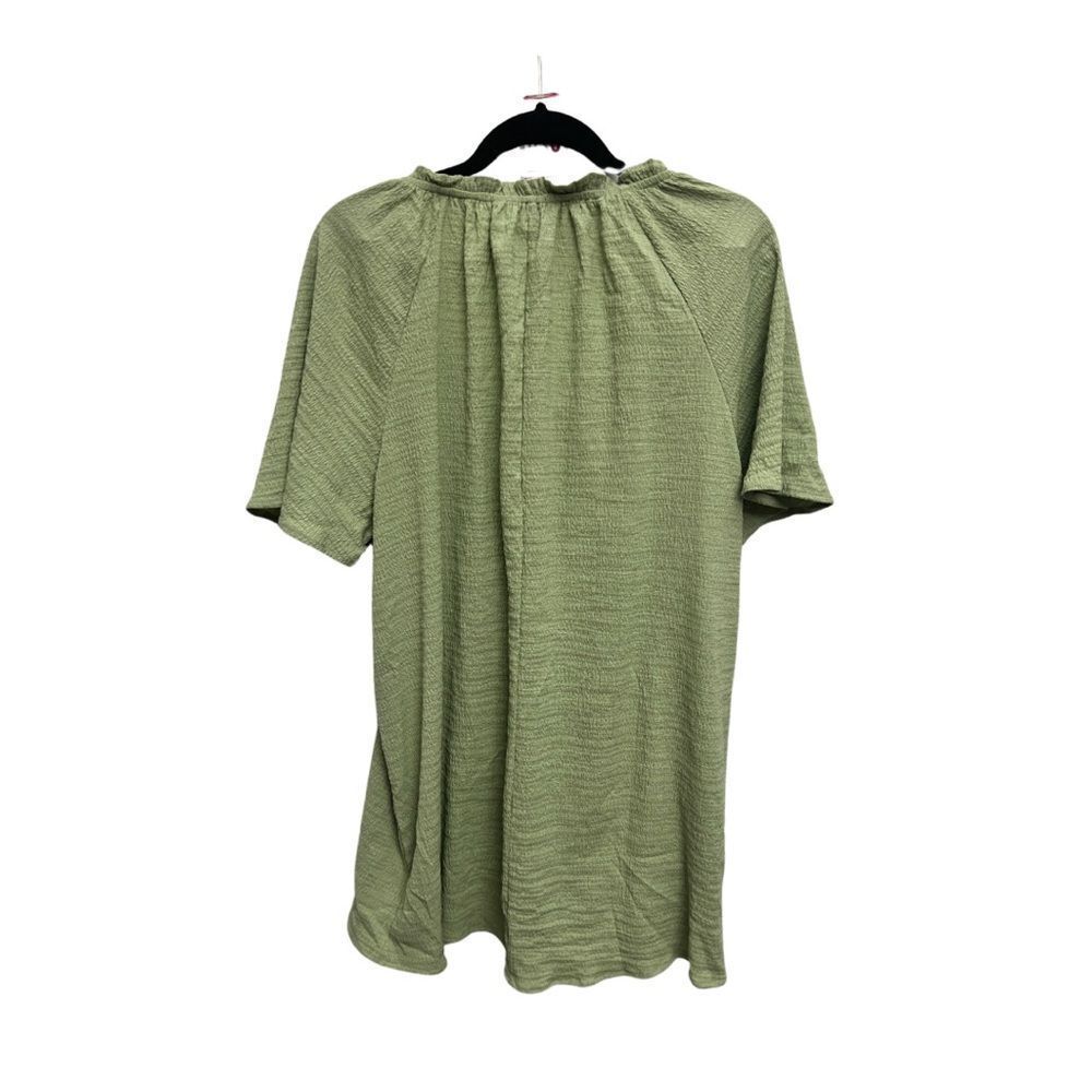 Bloomchic Ruffle High Low Hem Blouse Green - Picture 3 of 12